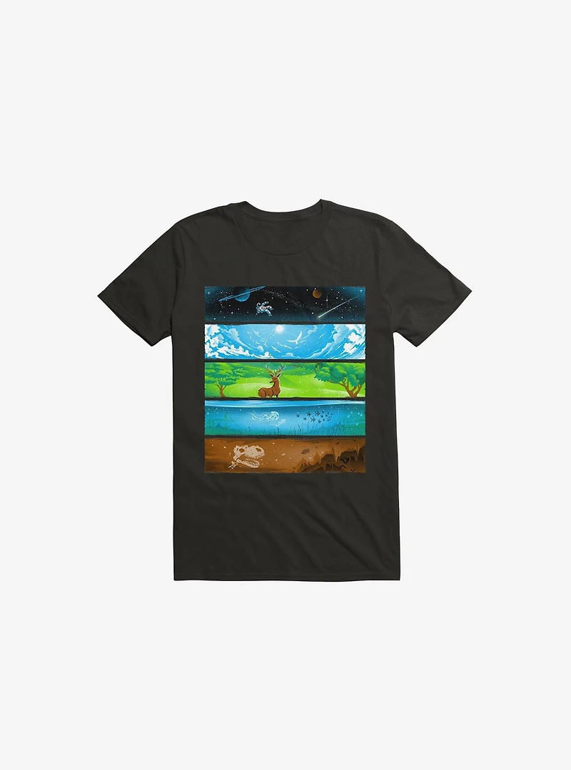 Across The Earth Black T-Shirt