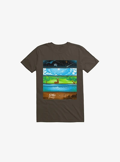 Across The Earth Brown T-Shirt