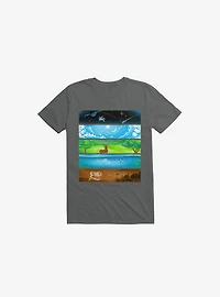 Across The Earth Charcoal Grey T-Shirt