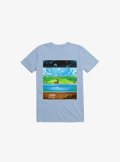 Across The Earth Light Blue T-Shirt
