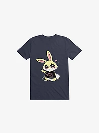 I Hate People Bunny Navy Blue T-Shirt