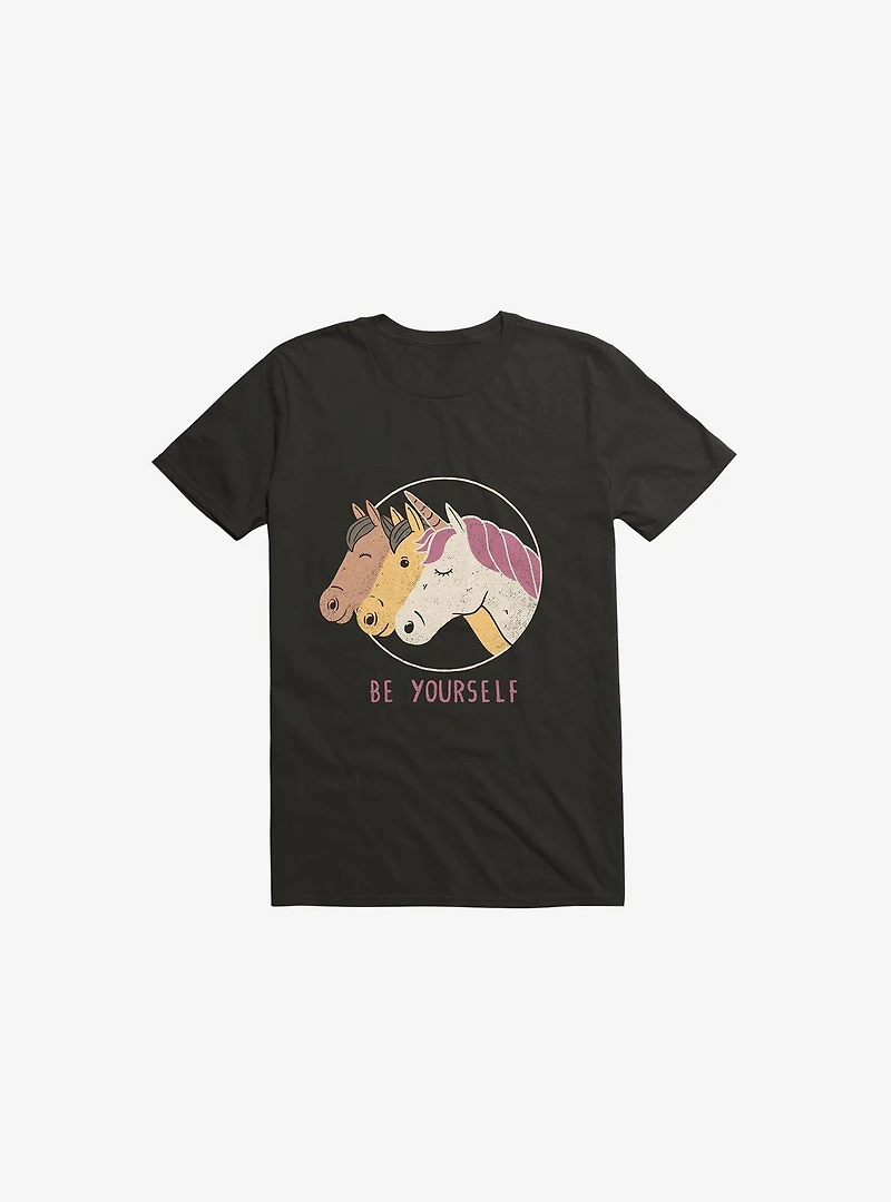 Be Yourself Unicorn Black T-Shirt