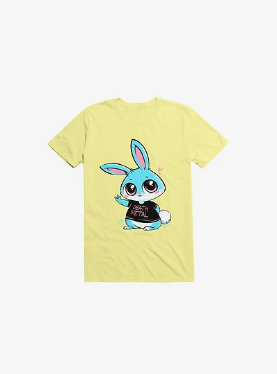 Death Metal Bunny Corn Silk Yellow T-Shirt