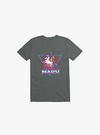 I'm Going To Mars! Cat Riding Unicorn Charcoal Grey T-Shirt