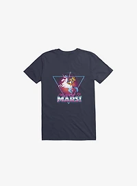 I'm Going To Mars! Cat Riding Unicorn Navy Blue T-Shirt