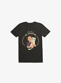 My Cat Is Valentine Black T-Shirt
