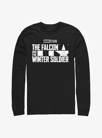 Marvel The Falcon And Winter Soldier Logo Single Color Long-Sleeve T-Shirt