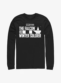 Marvel The Falcon And Winter Soldier Logo Single Color Long-Sleeve T-Shirt