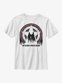 Marvel The Falcon And Winter Soldier Silhouette Shield Youth T-Shirt