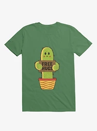 Free Hugs Cactus Kelly Green T-Shirt