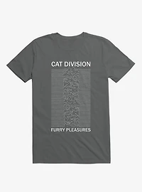 Cat Division Sans Serif Charcoal Grey T-Shirt