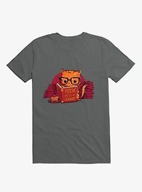 Feed Me And Tell I'm Smart Cat Charcoal Grey T-Shirt
