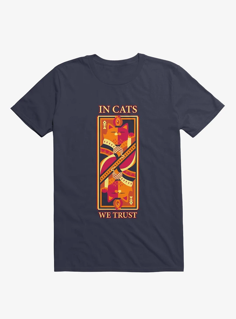 Cats We Trust Navy Blue T-Shirt