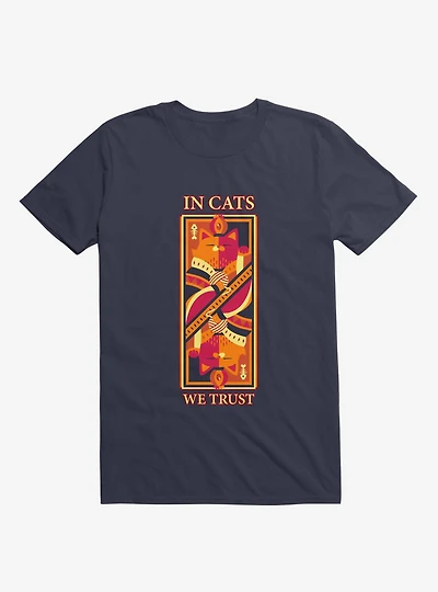 Cats We Trust Navy Blue T-Shirt