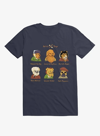 Artist Dogs Navy Blue T-Shirt