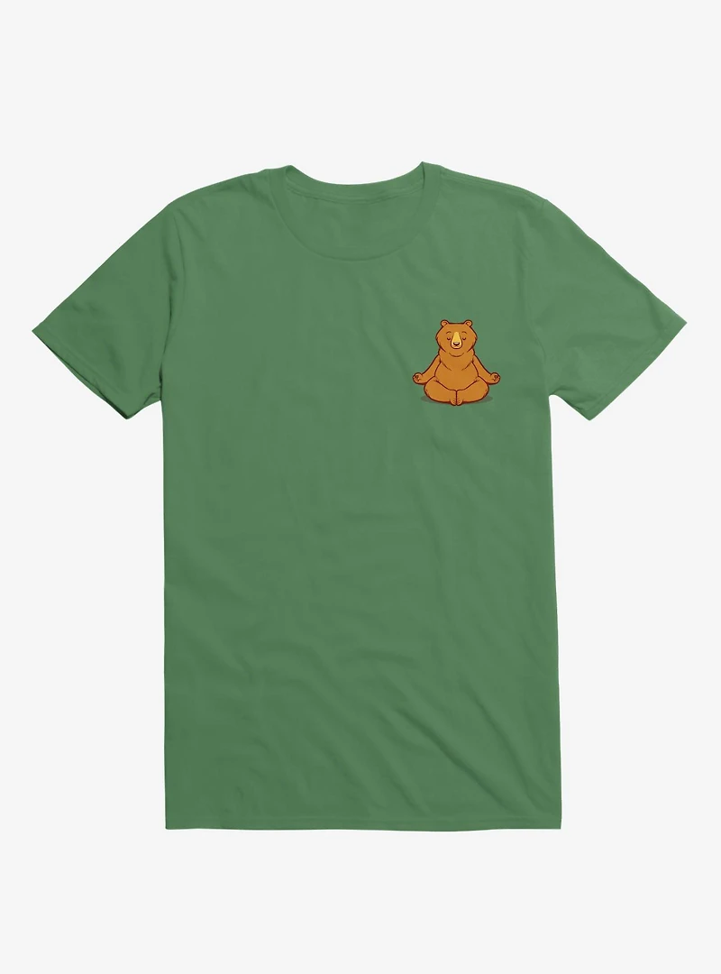 Bear Animals Meditation Zen Buddhism Kelly Green T-Shirt