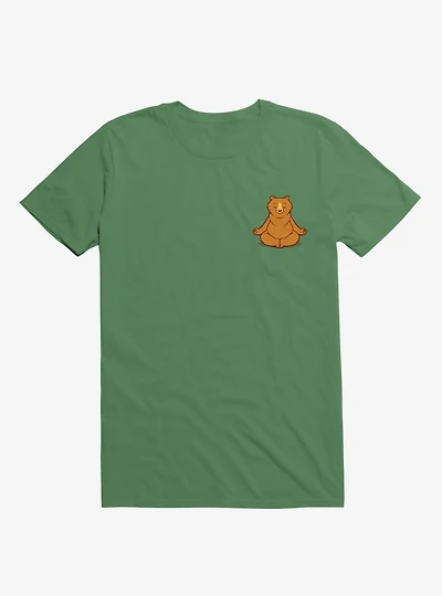 Bear Animals Meditation Zen Buddhism Kelly Green T-Shirt