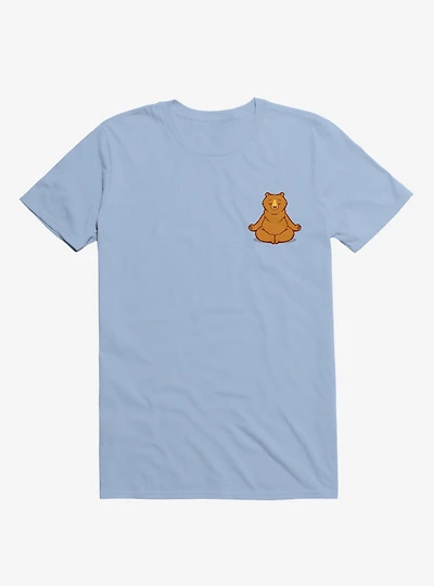 Bear Animals Meditation Zen Buddhism Light Blue T-Shirt
