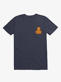 Bear Animals Meditation Zen Buddhism Navy Blue T-Shirt
