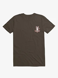 Cat Animals Meditation Zen Buddhism Brown T-Shirt