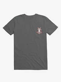 Cat Animals Meditation Zen Buddhism Charcoal Grey T-Shirt