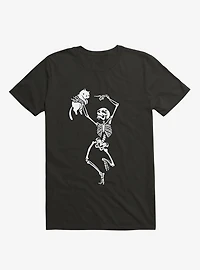 Dancing Skeleton With A Cat T-Shirt
