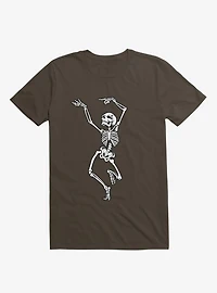 Dancing Skeleton Brown T-Shirt