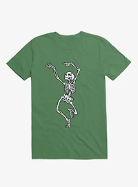 Dancing Skeleton Kelly Green T-Shirt