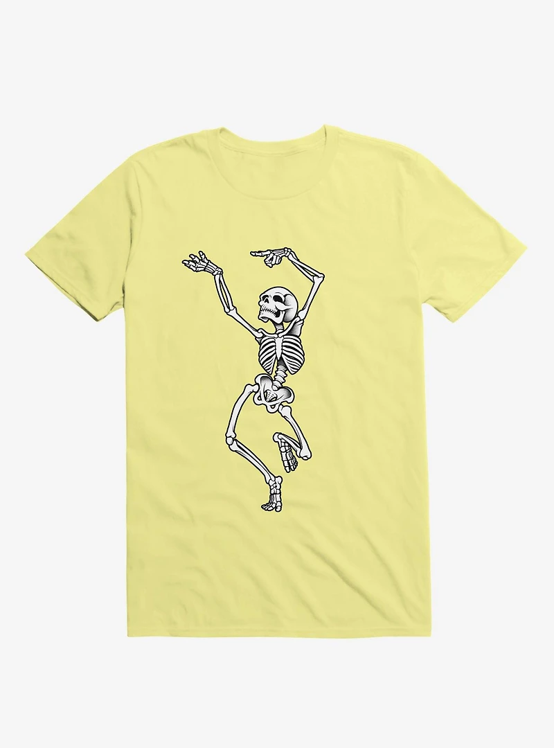 Dancing Skeleton Corn Silk Yellow T-Shirt