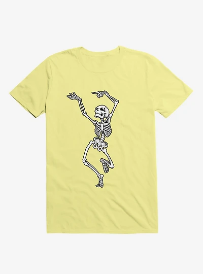 Dancing Skeleton Corn Silk Yellow T-Shirt