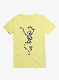 Dancing Skeleton Corn Silk Yellow T-Shirt
