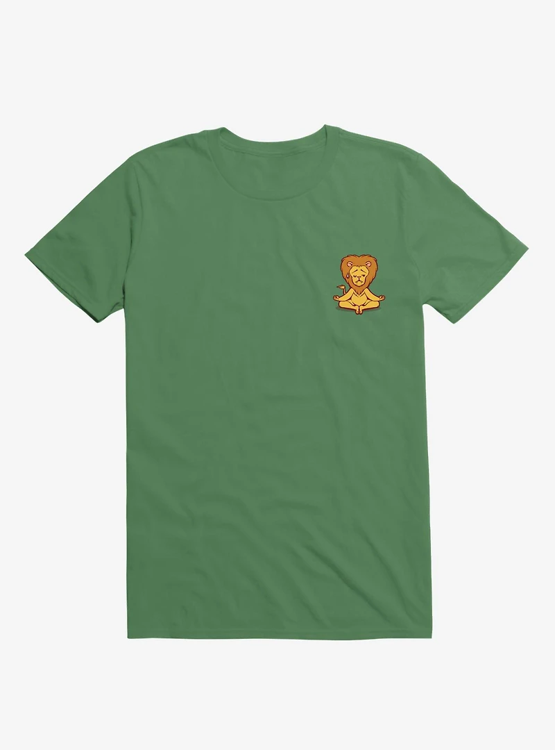 Lion Animals Meditation Zen Buddhism Kelly Green T-Shirt