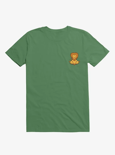 Lion Animals Meditation Zen Buddhism Kelly Green T-Shirt