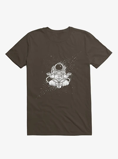 Becoming One With The Universe Astronaut Brown T-Shirt