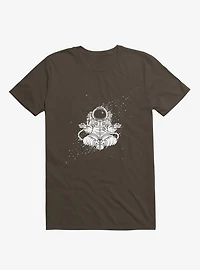 Becoming One With The Universe Astronaut Brown T-Shirt