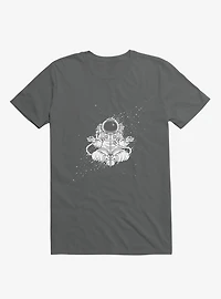 Becoming One With The Universe Astronaut Charcoal Grey T-Shirt