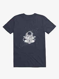 Becoming One With The Universe Astronaut Navy Blue T-Shirt