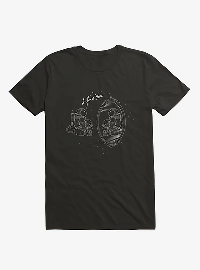 Astronaut I Love You Black T-Shirt