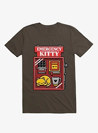 Emergency Kitty Brown T-Shirt