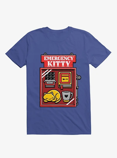 Emergency Kitty Royal Blue T-Shirt