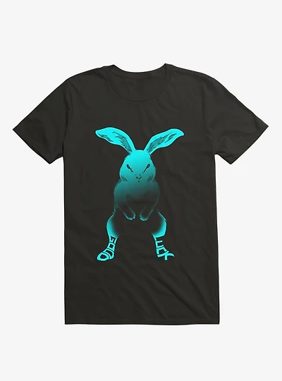 Good Luck Rabbit Black T-Shirt