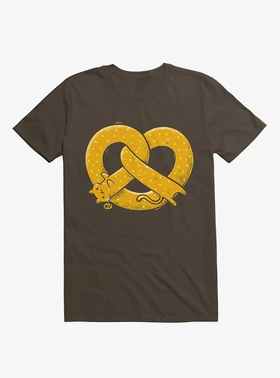 The Long Cat Is A Pretzel Brown T-Shirt