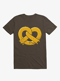 The Long Cat Is A Pretzel Brown T-Shirt