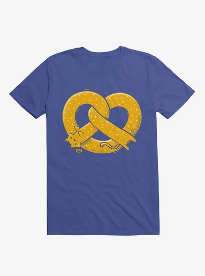 The Long Cat Is A Pretzel Royal Blue T-Shirt