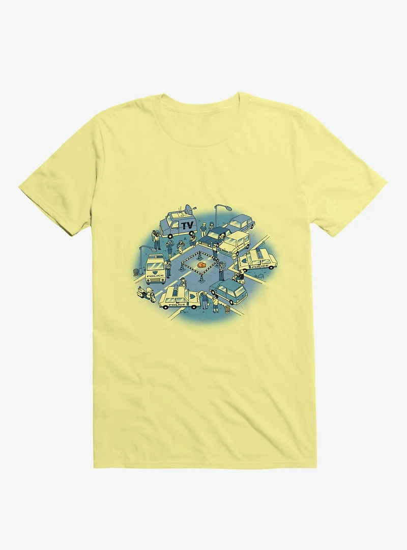 Fluffy Emergency Cat Corn Silk Yellow T-Shirt