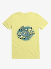 Fluffy Emergency Cat Corn Silk Yellow T-Shirt