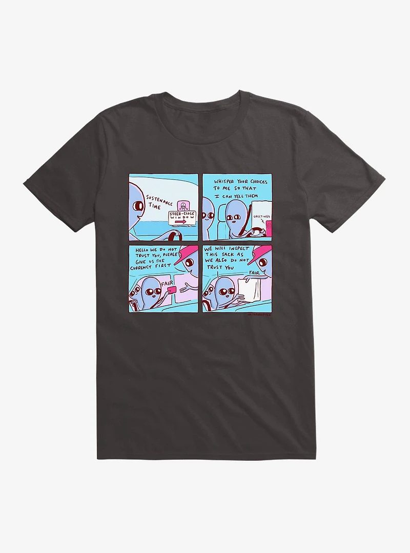 Strange Planet Steer-Close Window T-Shirt