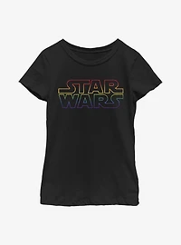 Star Wars Pride Outline Rainbow Youth T-Shirt