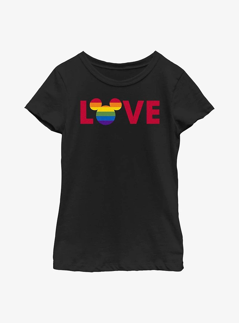 Disney Mickey Mouse Pride Ears Logo Youth T-Shirt