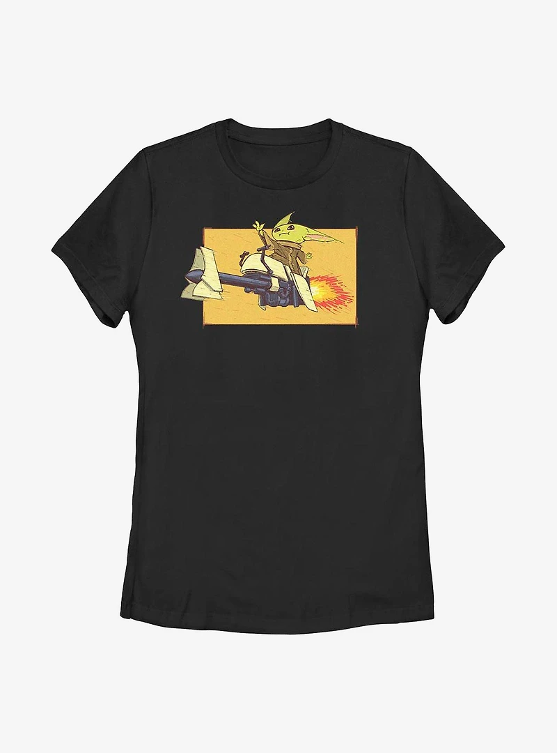 Star Wars The Mandalorian Speeder Bike Force Womens T-Shirt
